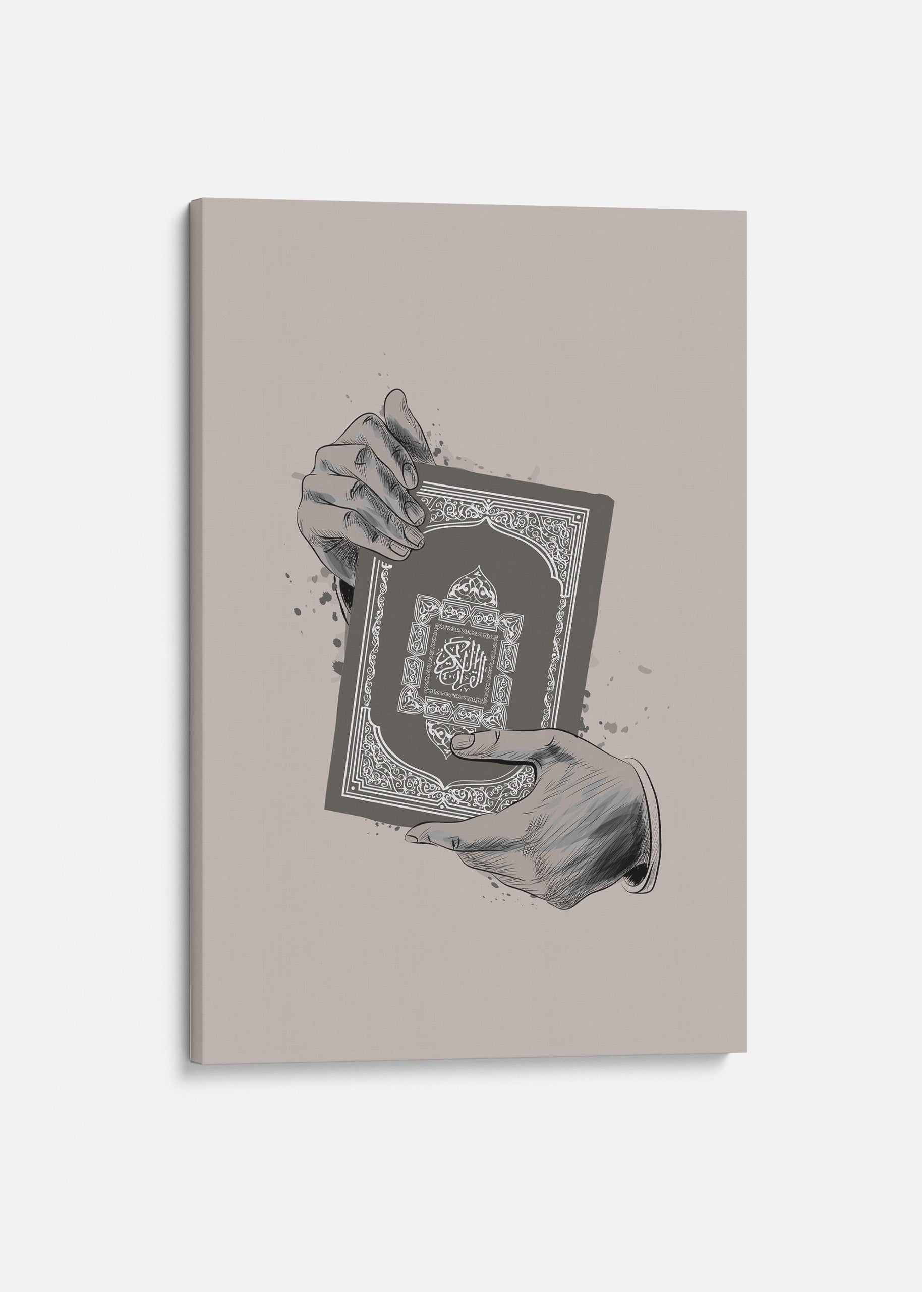 Holding Quran Beige Canvas