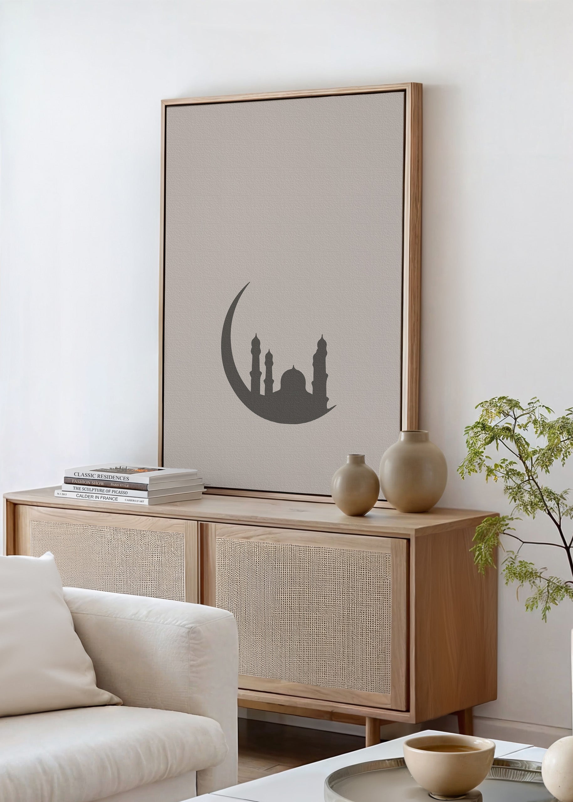 Crescent Moon Beige Canvas