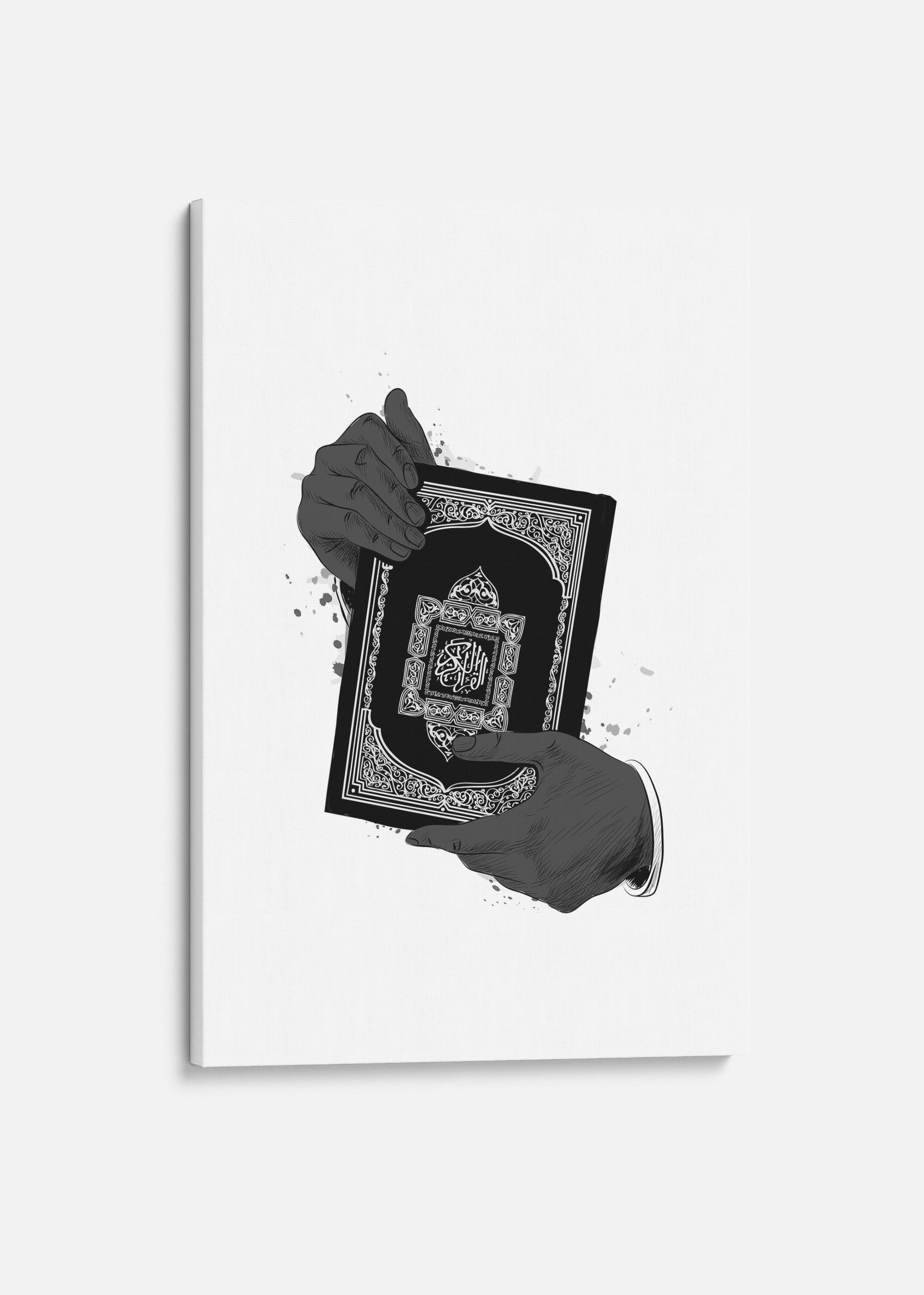 Holding Quran White Canvas