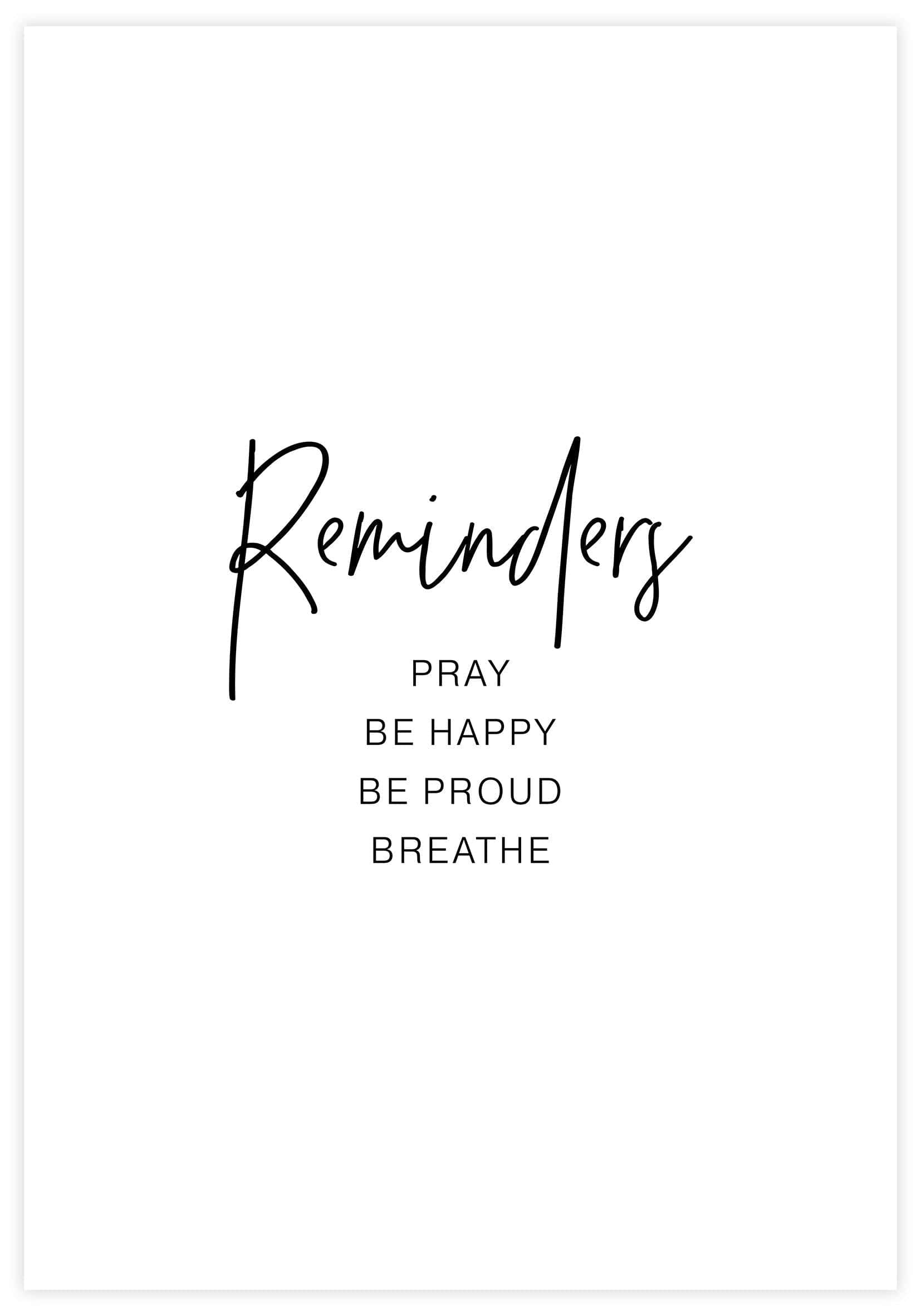 Reminders Poster