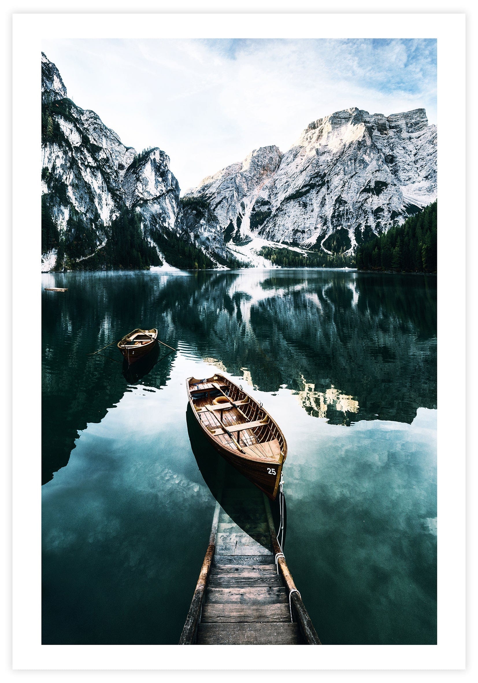 Boats In Lake Poster