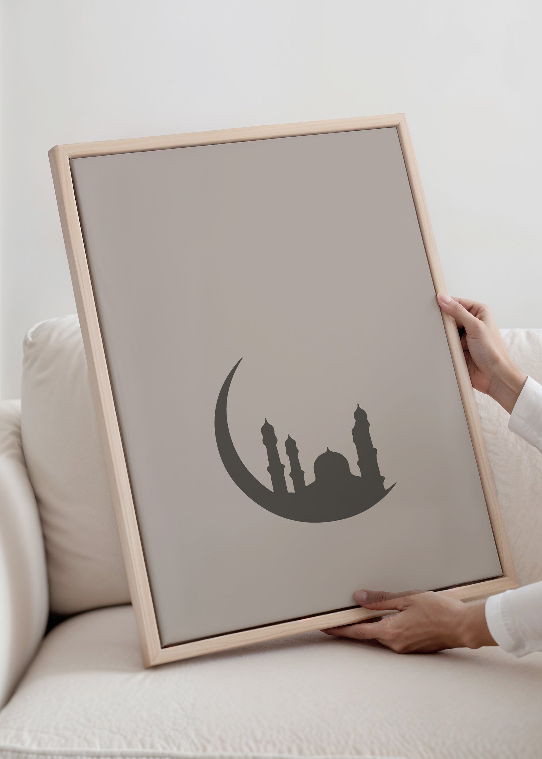 Crescent Moon Beige Canvas