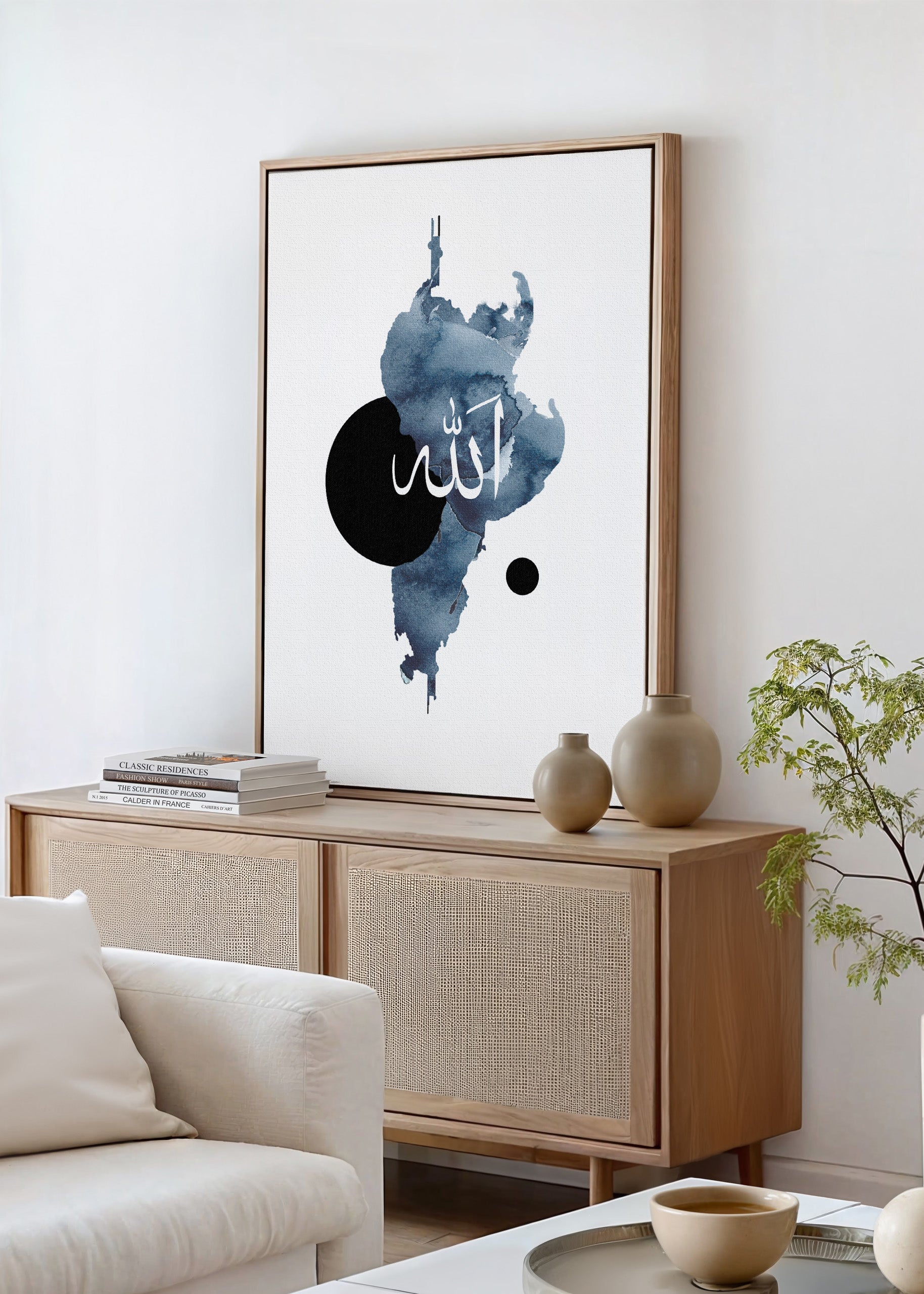 Watercolor Blue Allah Canvas