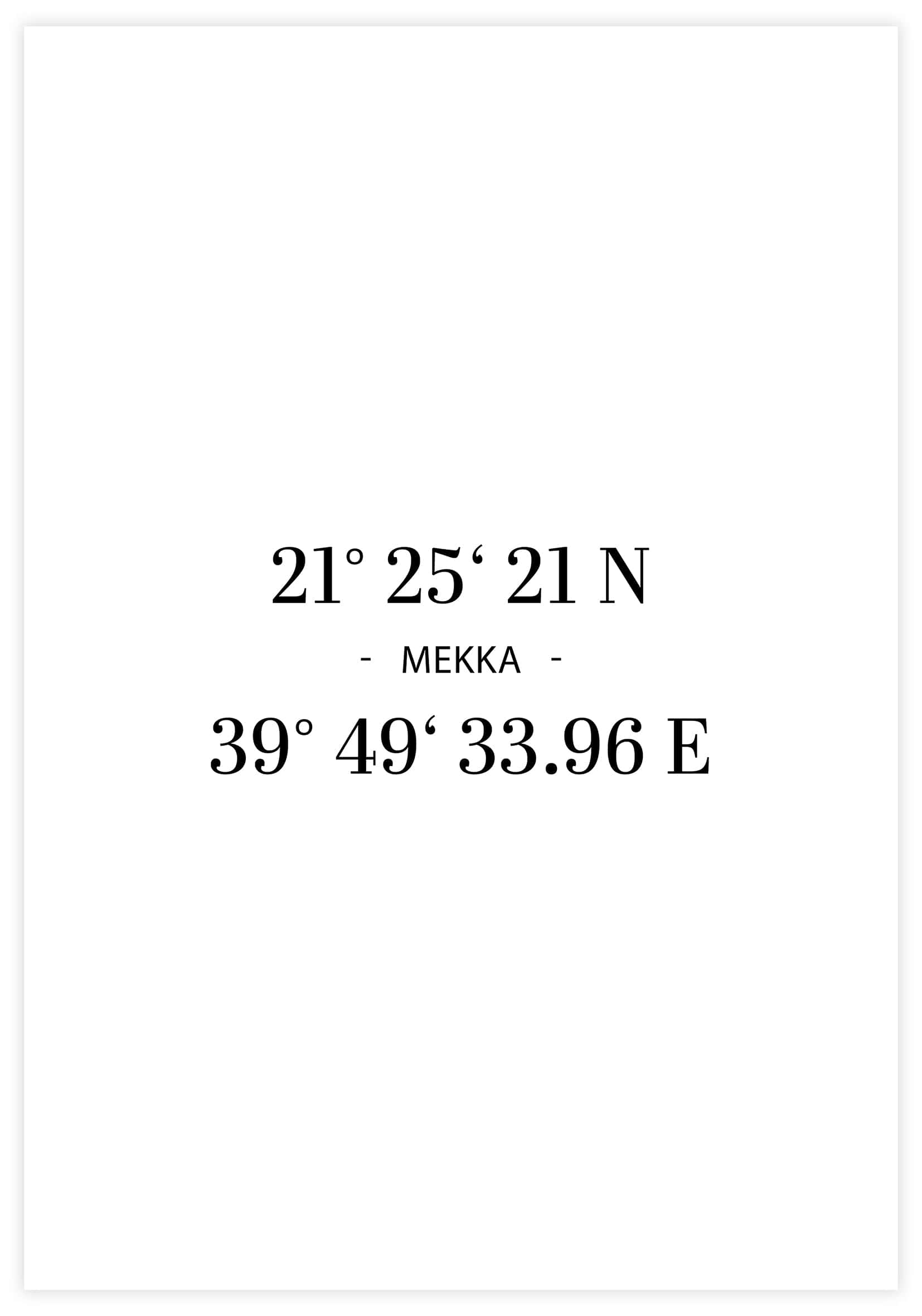 Coordinates Mekka Poster