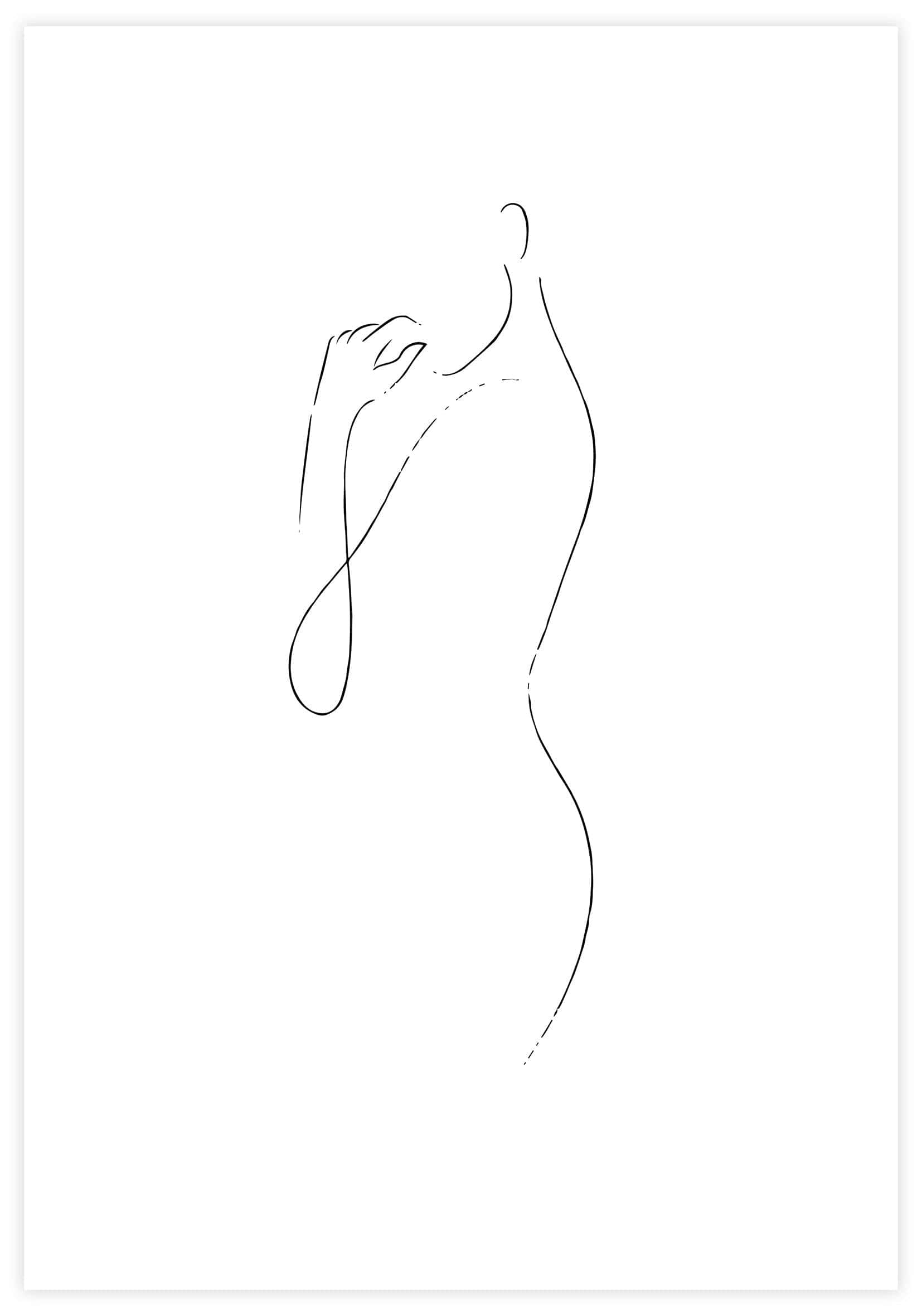 Line Art Women Poster