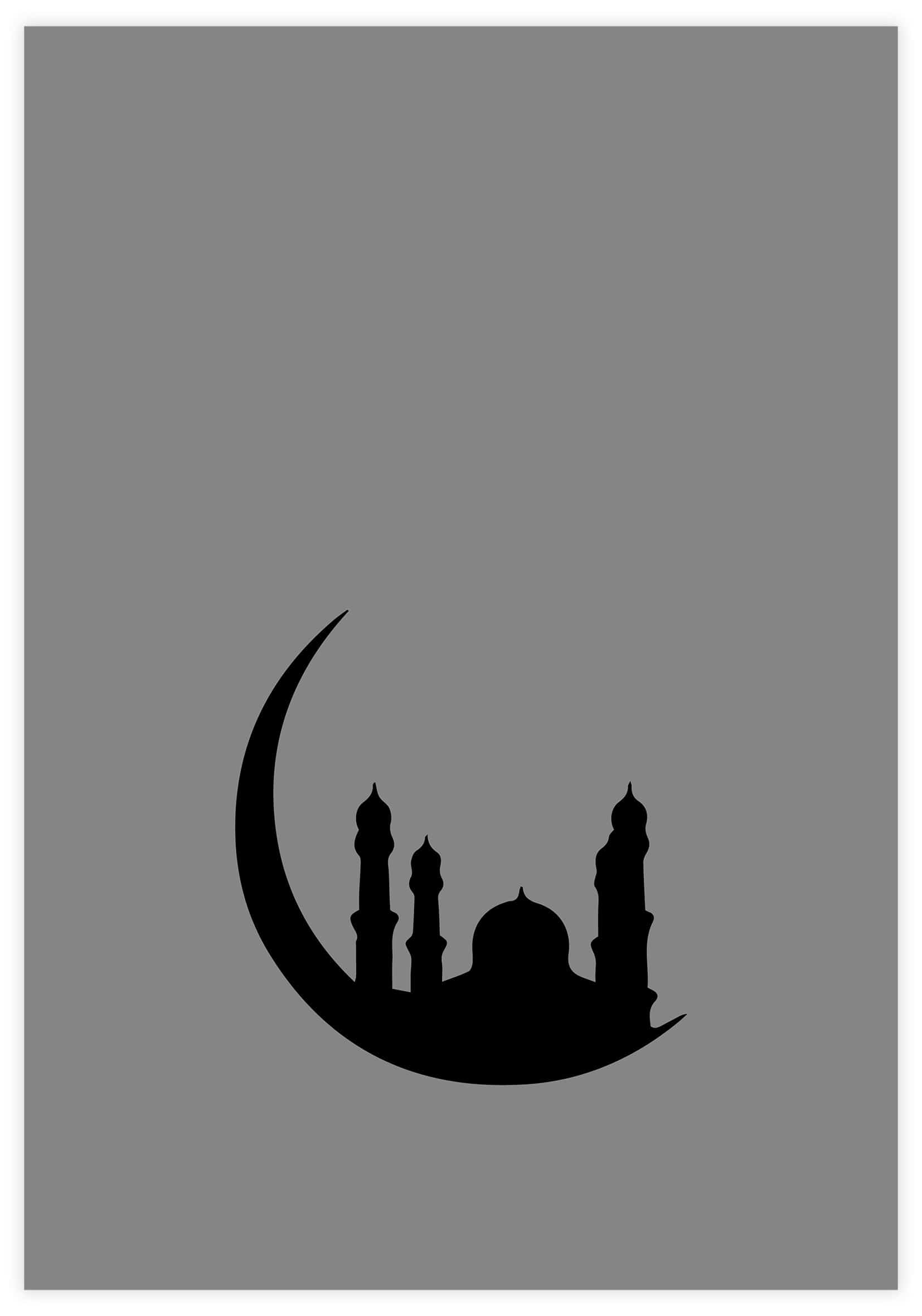 Crescent Moon Grey Poster