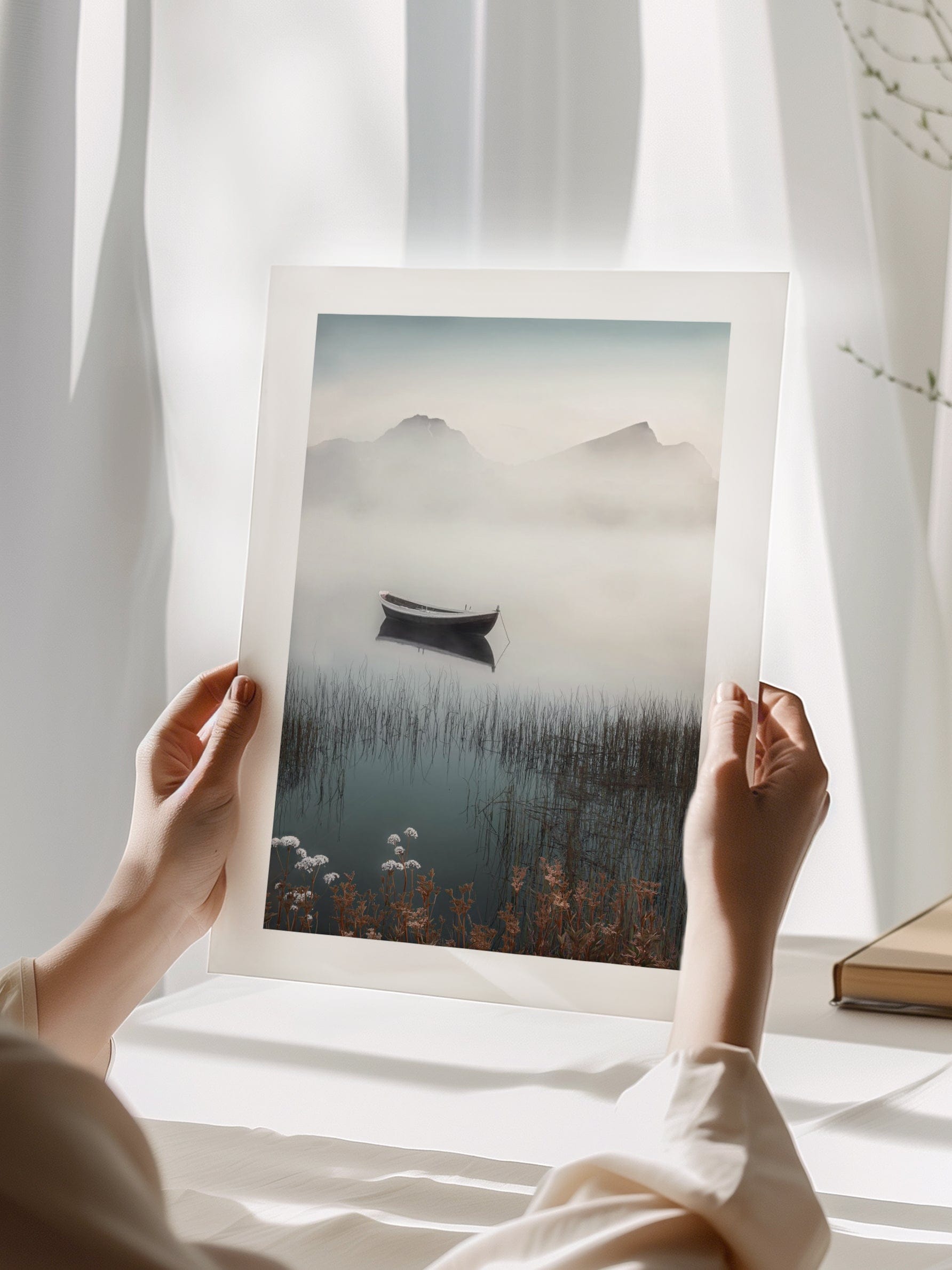 Boat In Fog Poster