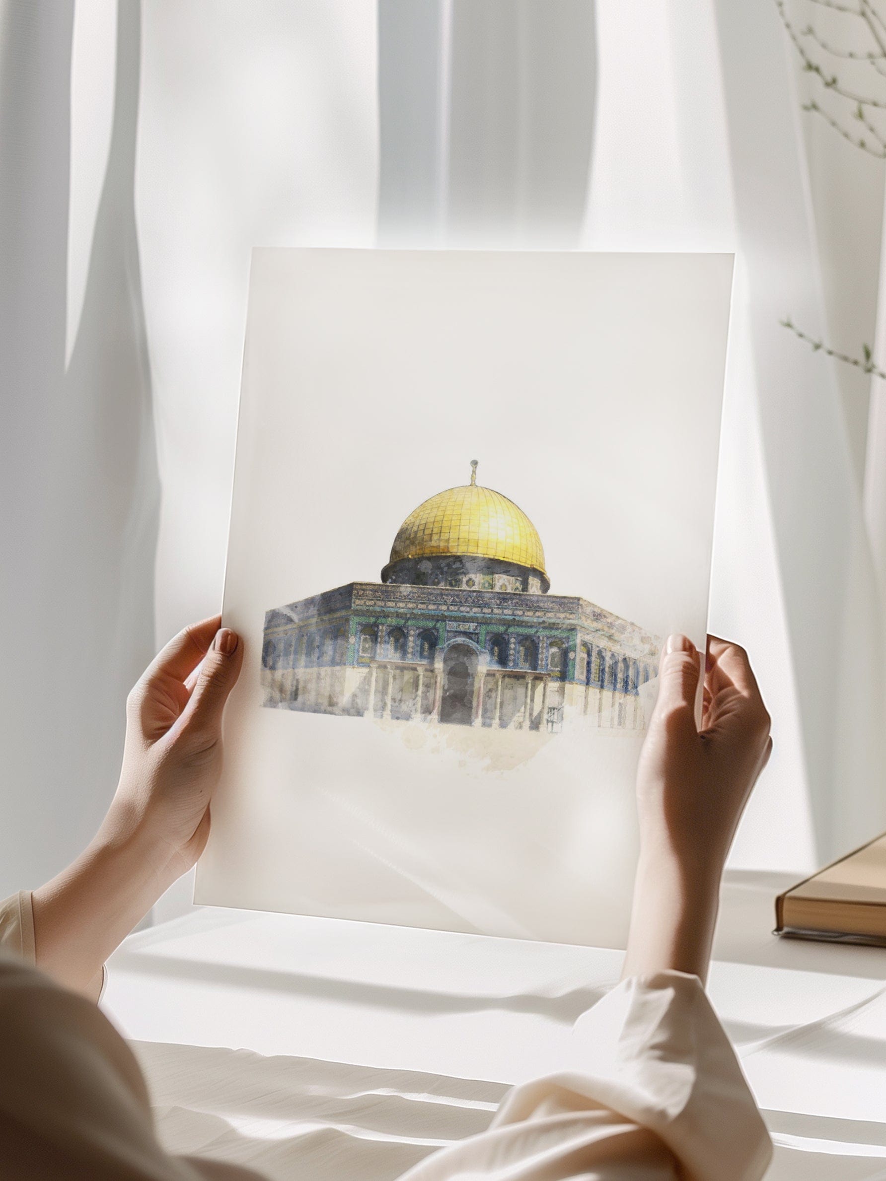 Al Aqsa Watercolor Poster