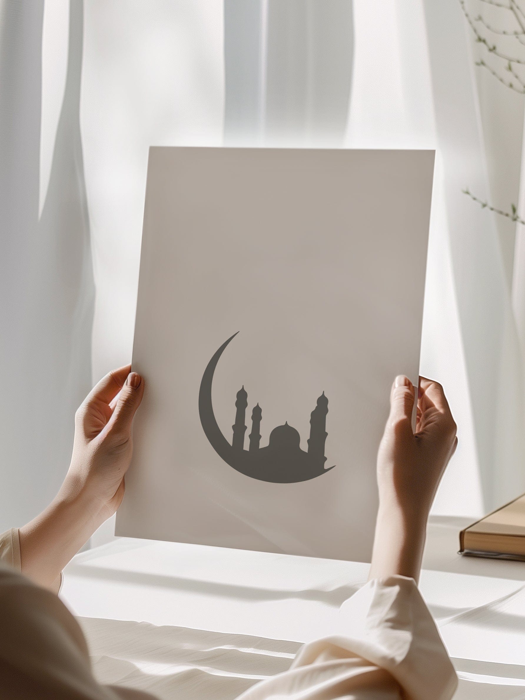 Crescent Moon Beige Poster