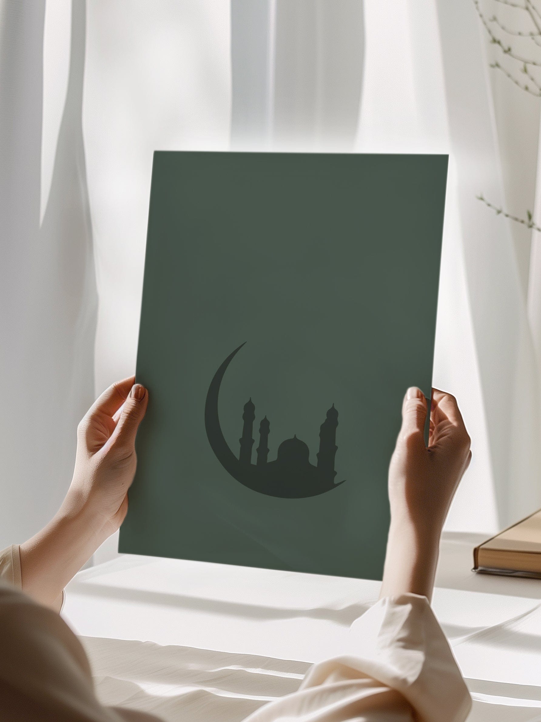 Crescent Moon Green Poster