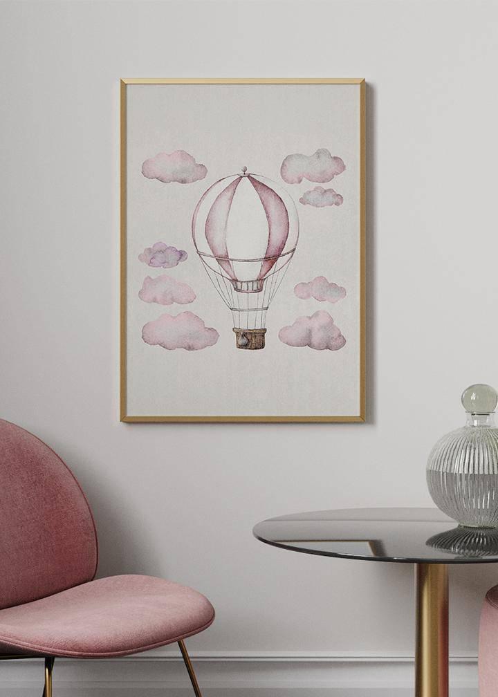 Pink Hot Air Balloon Poster - KAMANART.DE